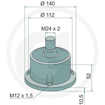 Lager compleet - Buiten-Ø 140mm, 5 gaten, M24 x 2 draad