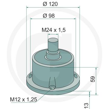 Lagering (M24 x 1,5, 4-gaats rechtse draad)
