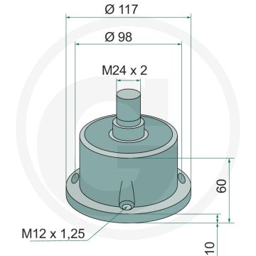 Lagereenheid (compleet tapeind 30 mm, moer M24)