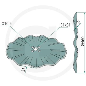 Snijschijf (gegolfd, Ø: 460 x 5 mm)