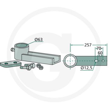 Houder voor afstrijkerrails, compleet (set = 2 stuks)