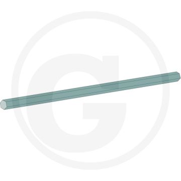Zeskantas - 3017 mm lengte, 30 mm sleutelmaat, snijdend staal