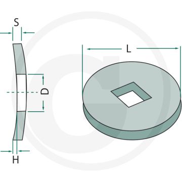 Lasring 26 x 26 mm - Geschikt voor vierkant-assen