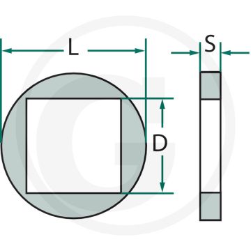 Lasring 26x26 mm - Passend voor vierkant-assen