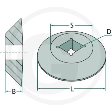 Eindschijf - Buiten - 40 x 40 - L: 175mm