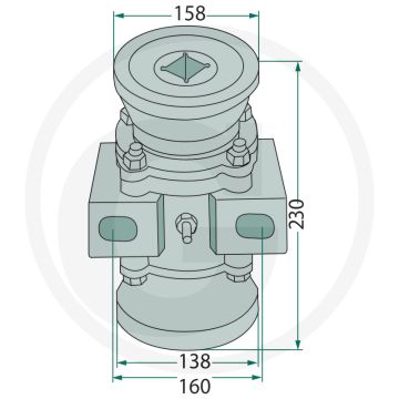 Lager compleet (voor montage op vierkante assen 40 x 40 mm)