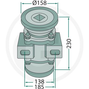 Lagers (compleet voor montage op vierkante-assen 40 x 40 mm)