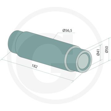 Lagerwelle - Buiten-Ø 56,5 mm, Lengte 182 mm, Binnen-Ø 41 mm