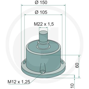 Lager - Buiten-Ø: 150mm, Gatafstand-Ø: 4 x 105mm, H: 60mm