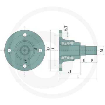 Lager - Buiten-Ø:145mm, L:134mm, D:145mm, E:20mm, Passend voor: Pöttinger