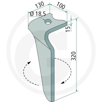 Rotorkopegtand (links)