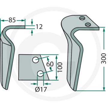 Rotorkopegtand (links)