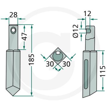 Rotorkopegtand 185x28 mm Rau 50788