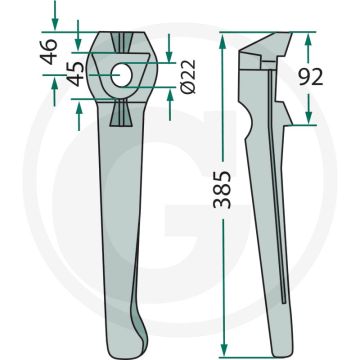 Rotorkopegtand (links)