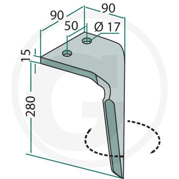 Rotorkopegtand (links)