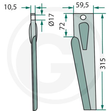 Rotorkopegtand (links)