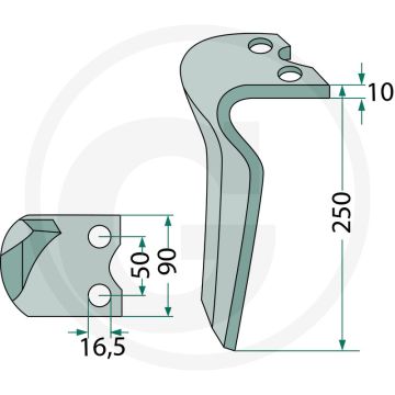 Rotorkopegtand (links)