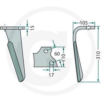 Rotorkopegtand (links)
