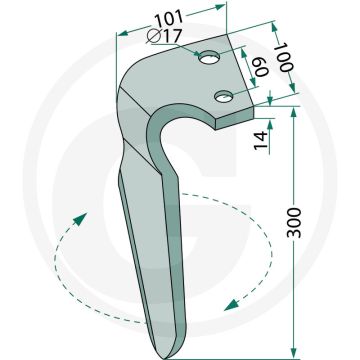 Rotorkopegtand (links)