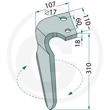 Rotorkopegtand (links)