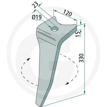 Rotorkopegtand (links, korte opname)