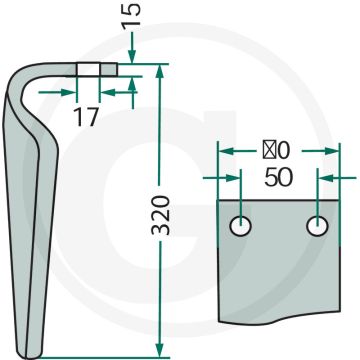 Rotorkopegtand (links)