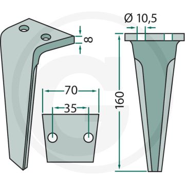 Rotorkopegtand 160x70x8mm Lipco - GRANIT