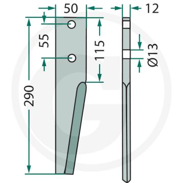 Rotorkopegtand (links)
