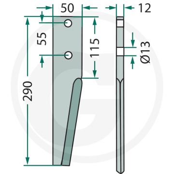 Rotorkopegtand (rechts)