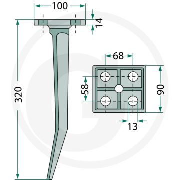 Rotorkopegtand 320x90x14mm Niemeyer passend