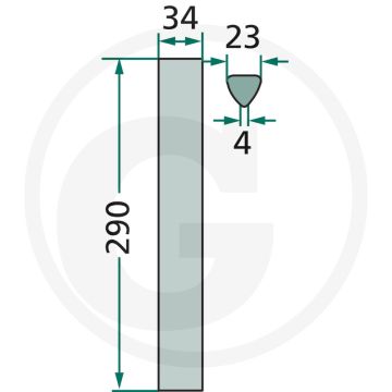 Rotorkopegtand 290x34x23mm - Passend voor Accord, Carraro, Howard / Kongskilde, Kverneland, Maletti, Reform