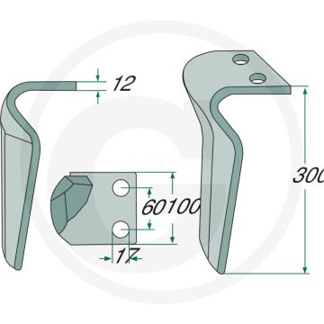 Rotorkopegtand (links, 300 mm)