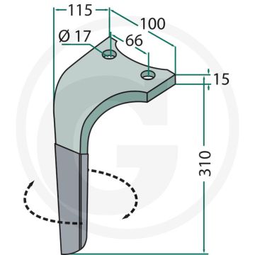 Rotorkopegtand (links, gecoat)