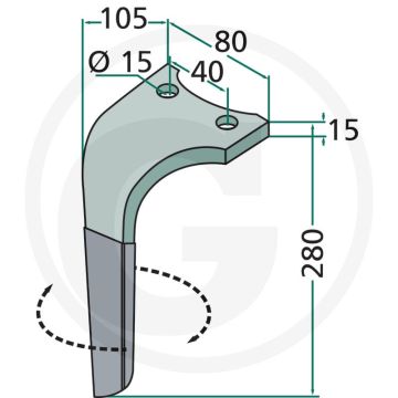 Rotorkopegtand (links, gecoat)