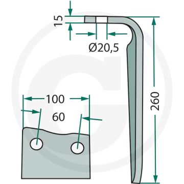 Rotorkopegtand (links)