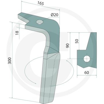 Kreiseleggenzinken links (beschichtet)