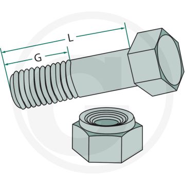 Bout met moer (M14 x 1,5 x 35 mm, 12.9)
