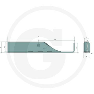 "Messer NG-S, NG-H, NG-M, NG - Breedte: 69mm, Lengte: 427mm, Hoogte: 40mm"