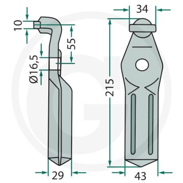 Rotormes - LC-LD 3590, 43mm Werkbreedte