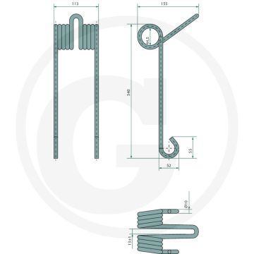 Federzinken 10mm, 113mm werkbreedte - Amazone Saatstriegel