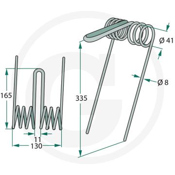 Eggetand - Amazone Saatstriegel - Dikte 8mm - Werkbreedte 130m