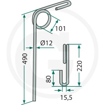 Eggetand Amazone Exakt 12mm 490mm - Catrosm, Cayena, Cenius+