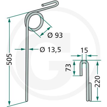 Eggetand 13,5mm x 505mm - Grondbewerking en zaaitechniek