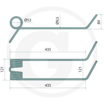 Eggetand HR3004NC 9,5mm 435mm - Grondbewerking en zaaitechniek