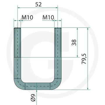 Boulon en U (M10 x 1,5)