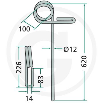 Eggetand - U-Drill 3000-4000 - 13,5mm dikte - 505mm lengte