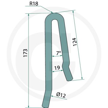 Gevormde veer - Karat, 12mm x 173mm, Ref. 42210072