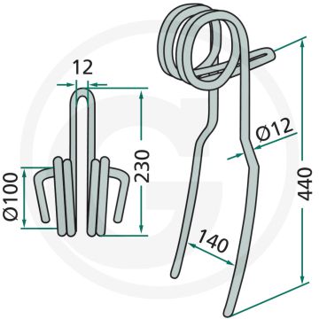 Eggetand Dubbel 12mm 140m Väderstad