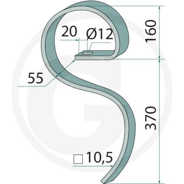 Eggetand - Afmetingen: 32 x 10 mm