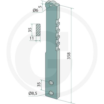 Stiel - Chopstar, Rollstar mit Winkelmesserstiel 35 x 11mm